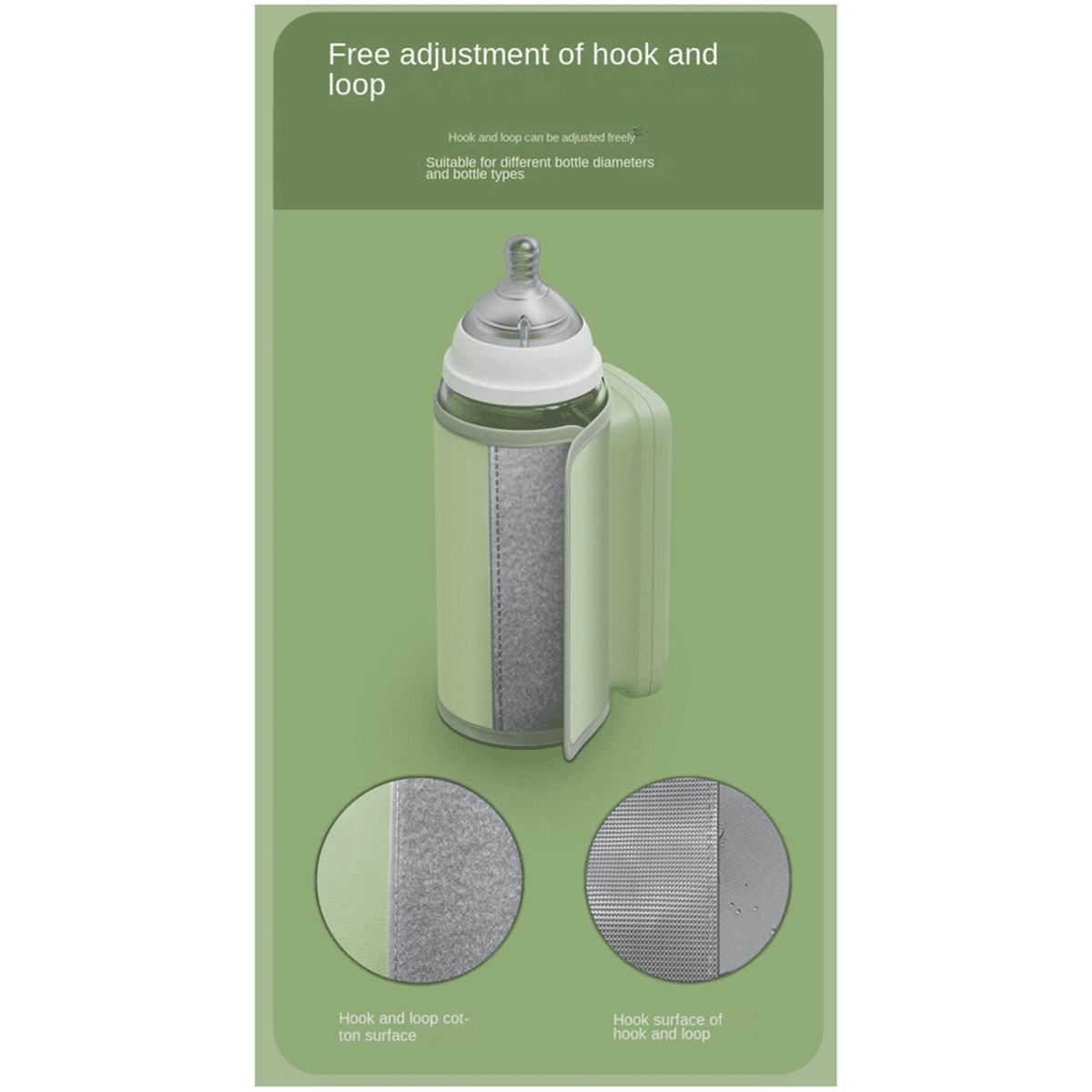 Bottle Heating Jacket 6Levels Adjustment Temperature Display Night Light Lighting Portable Baby Bottle Heater 6000Amh A