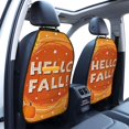 thumbnail image 3 of Pofeuu Hello Fall 1 Print 2 Pack PU Leather Kick Mat Back Seat Protector, Universal Car Seat Back Organizer, Waterproof Backseat Protector For Most Car, 3 of 8