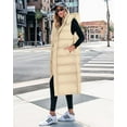 thumbnail image 5 of FreshPretty Long Puffer Vest Women Quilted Hooded Button Down Zip Up Sleeveless Vests Outerwear Padded Jacket Fall Winter Coat, 5 of 6