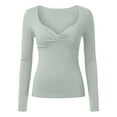 thumbnail image 5 of purcolt Womens Long Sleeve Shirts Casual V Neck Basic Tops Y2K Slim Fit T Shirts Trendy Y2K Going Out Tops, 5 of 5