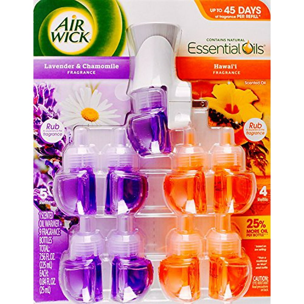 Air Wick Essential Oils 1 Warmer + 9 Bottles, Lavender Chamomile