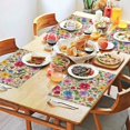 thumbnail image 2 of Pioneer Flower Floral Print Pattern Summer Placemats Table Placemats Set Of 4-Linen Kitchen Washable Placemats Table Mats 12x18 Inch Non-Slip Heat Resistant, 2 of 6
