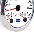 thumbnail image 2 of BIMZUC 3 in 1 85mm / 3.35 inches Marine Boat Tachometer Gauge DC 9-32V 8000RPM Voltmeter Fuel Level 7 Color LED Backlight, White Dial Silver Bezel, 2 of 9