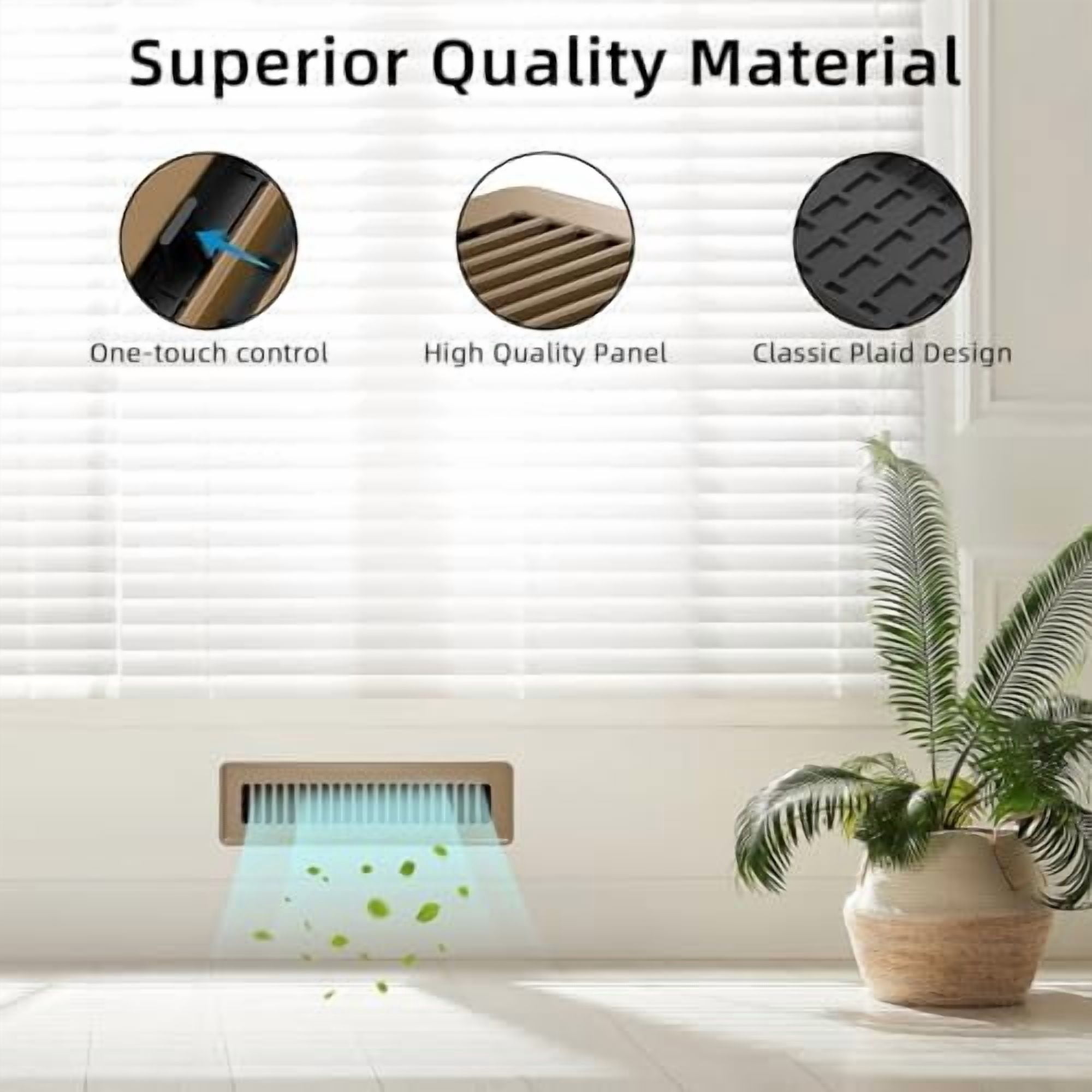 Floor Register 2x12, 6 Pack Floor Vent Covers for Home Floor Heavy Duty Steel Walkable Floor Vents Air Vent Covers 14x6 for Sidewall and Floor