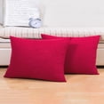 thumbnail image 1 of HTOOQ Comfy Throw Pillow Covers Cushion Cases Pack of 2 Linen Farmhouse Modern Decorative Solid Rectangular Pillow Cases for Couch Sofa Bed (Medium Blue, 16 x 24 Inches), 1 of 1