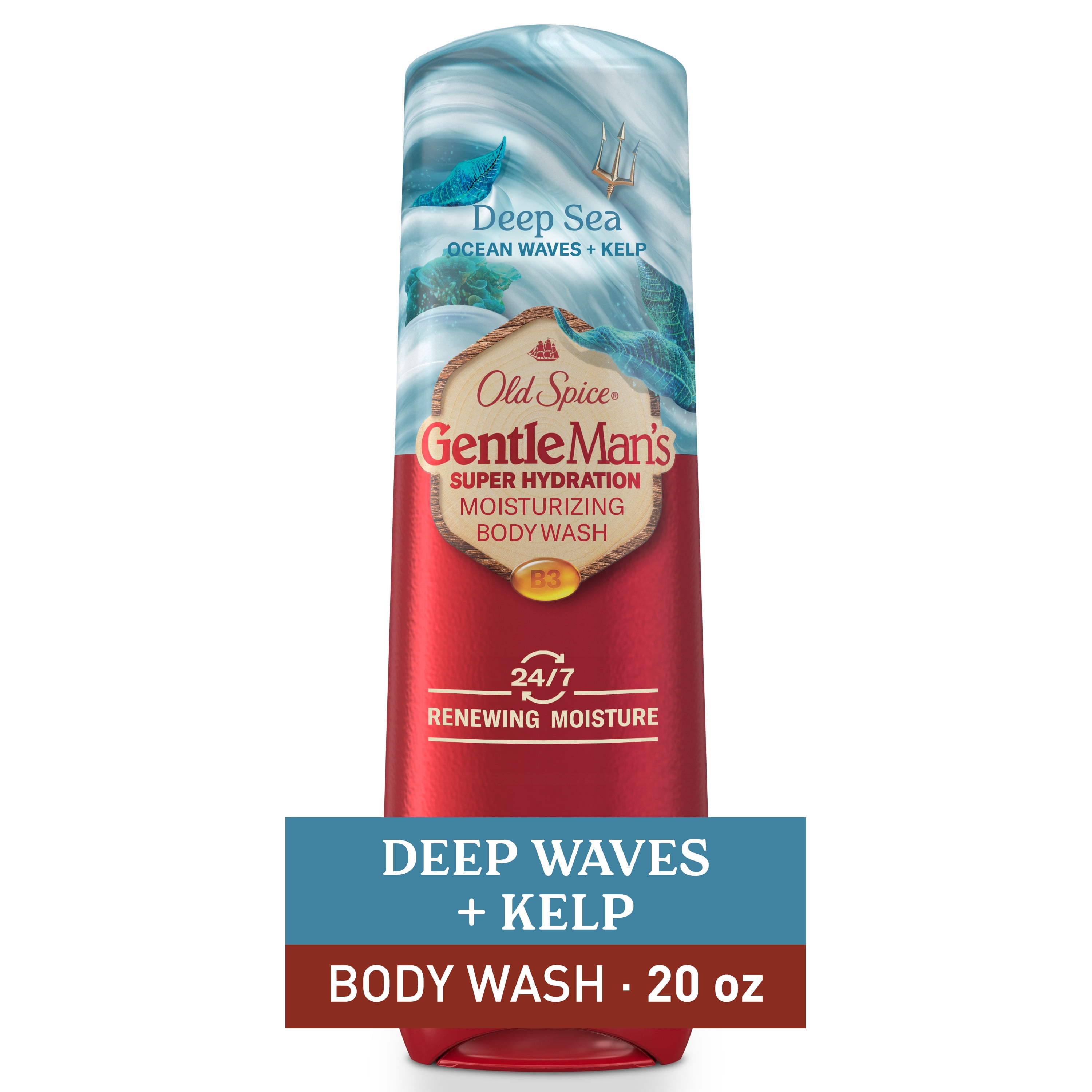 (4 pack) Old Spice Super Hydration Men's Deep Sea Body Wash 24/7 Renewing Moisture 20g