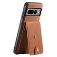 thumbnail image 3 of for Google Pixel 7 Pro Back Case, PU Leather Detachable Card Slot Magnetic Closure Shockproof Kickstand Slim Fit Support Magnetic Car Mount Phone Cover for Google Pixel 7 Pro, Brown, 3 of 11