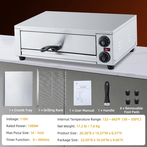 EDTara Commercial Pizza Warmer, 16 Inch Heated Display Cabinet (20.3"x14.4"x8.3") for Delivery, Takeout, and Events