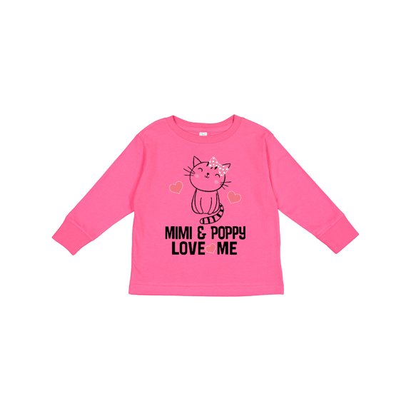 Inktastic Mimi and Poppy Grandchild Cat Girls Long Sleeve Toddler T-Shirt