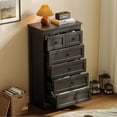 thumbnail image 5 of Akaber 43.3'' Tall Dresser for Bedroom, Wood 6 Drawer Dresser with Anti-Tip Kit, Storage Organizer, Black, 5 of 8