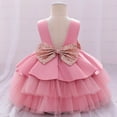 thumbnail image 6 of Odeerbi 2025 Toddler Baby Girls Dress Sequin Bowknot Birthday Party Wedding Gown Kids Dresses, 6 of 9