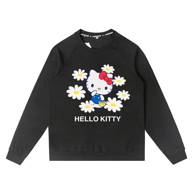 Hello Kitty Kitty Chandail à Capuchon Ras du Cou Joint Femme Automne Hello Manteau Chat Deux Yuans Ample Vêtements Imprimés HOEMLIN HOEMLIN