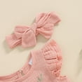 thumbnail image 5 of Bagilaanoe Newborn Baby Girl Summer Rompers Flower Embroidery Fly Sleeve Bodysuits + Headband 3M 6M 9M 12M Infant Summer One Piece Jumpsuit, 5 of 8