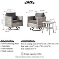 thumbnail image 5 of Vcatnet 3 Pieces Patio Furniture Outdoor Wicker Swivel Rocking Chairs with Side Table for Garden,Poolside,Black, 5 of 6