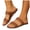 Brown, variant on Women's Flat Wide Width Sandals Braided Strap Casual Slip On Lightweight Slides Dressy Shoes Open Toe Beach Sandal White Size 9