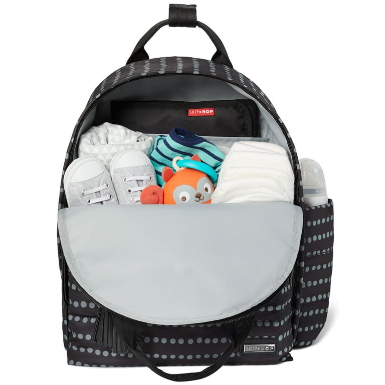 Skip Hop Riverside Ultra Light Diaper Backpack, Black Dot