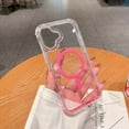 thumbnail image 2 of For iPhone 16 Plus Magnetic Clear Phone Case,Two-color Gradient Design,Compatible with Mag-Safe,3-in-1 Heavy Duty Shockproof Military Drop Protection Transparent Phone Case,Gradient Pink, 2 of 10