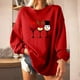 thumbnail image 2 of Sudadera extragrande de lana de manga larga con cuello redondo y estampado navideño para mujer Fridja  ghj987+4445, 2 of 7
