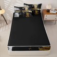 thumbnail image 4 of Erosebridal Abstract Brush Stripes Zipper Twin Comforter Sets with Fitted Sheet and 2 Pillowcases,Graffiti Lines Art Zipper Bedding Set For Girls,Black Reversible,4pcs, 4 of 7
