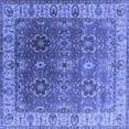 thumbnail image 1 of Ahgly Company Machine Washable Indoor Square Oriental Blue Industrial Area Rugs, 4' Square, 1 of 4