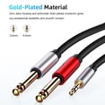 thumbnail image 4 of 2x Cable Divisor en Y de 1,8 M, Cable de Inserción TRS de 3,5 Mm a Doble TS de 6,35 Mm, 1/4 Pulg. CUTICAT cable adaptador de audio, 4 of 8