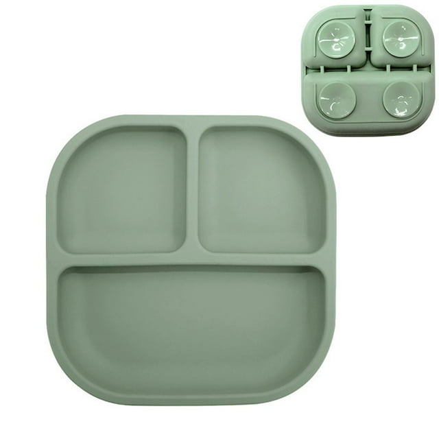 Plateau Divisé en Silicone pour Table à Manger Cuisine Salon Plat de Service Multifonction Conteneur Alimentaire 18.7X18X3CM