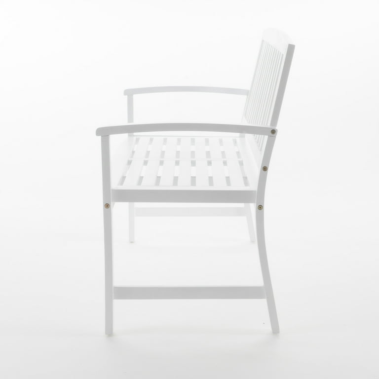 Lilo Outdoor Acacia Wood Bench, White Finish - Walmart.com