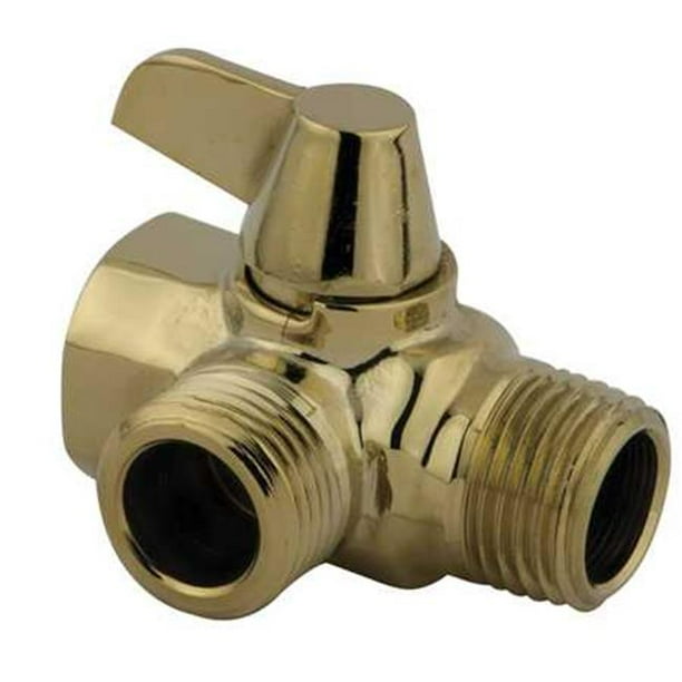 Wall Mount Shower Arm Diverter Polished Brass