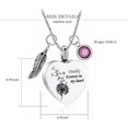 thumbnail image 2 of Heart Urn Cremation Jewelry Dandelion Urn Necklace for Ashes with 12 Birthstones Memorial Ashes Necklace Gift for Dad / Mom /Grandpa / Sister / Papa /Brother for Love Ones, 2 of 6