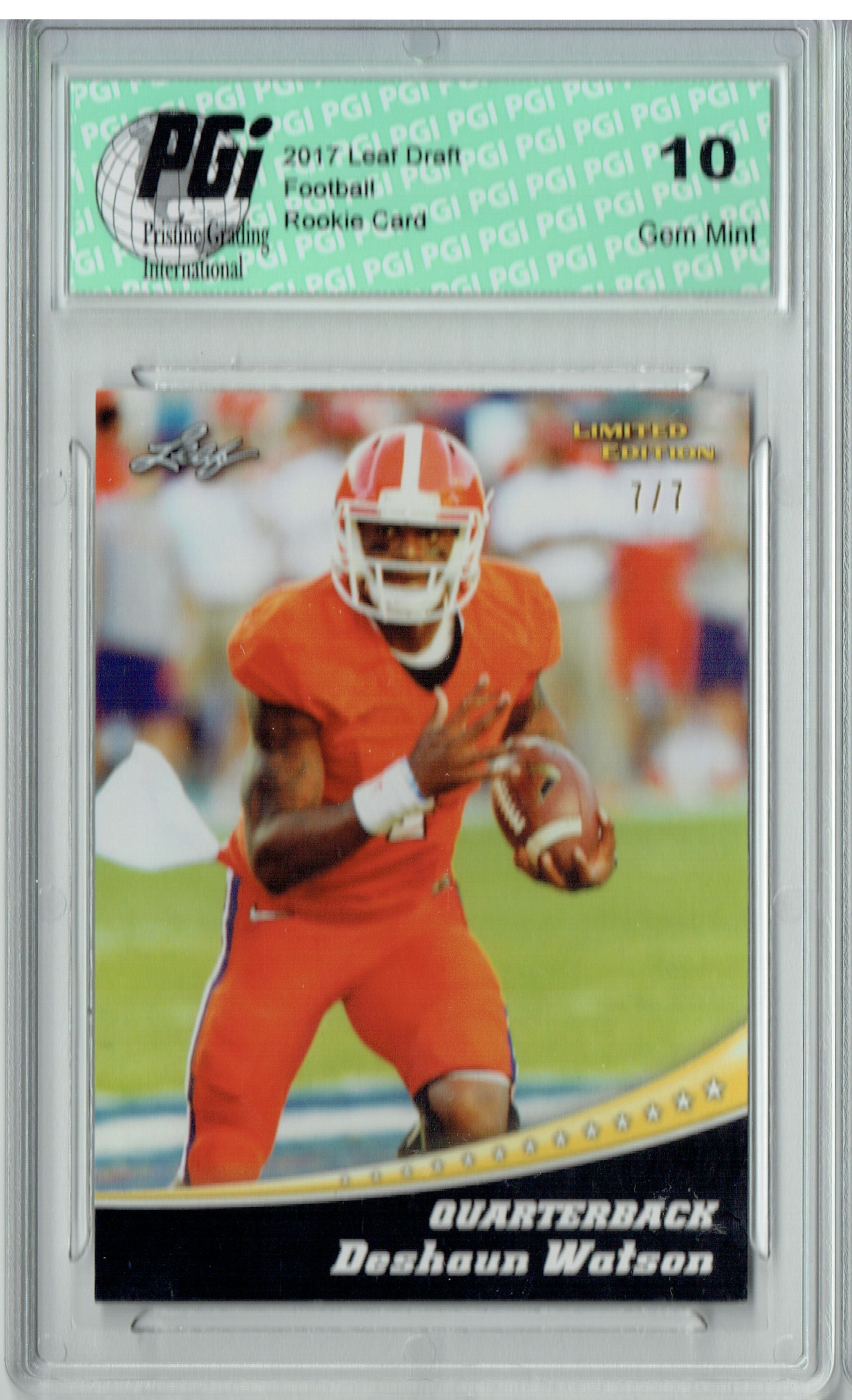 Deshaun Watson 2017 Leaf Limited 4 Gold Blank Back 7 Made