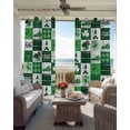 thumbnail image 6 of St. Patrick's Day Blackout Curtains for Bedroom Living Room Darkening Curtains 84 Inch Length 2 Panels Set Green Checked Luck Leaves Gnomes Window Curtain Window Treatment Grommet Drapes 52"x84", 6 of 9