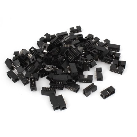 100Pcs DC3-10P 2 Row 10 Pin 2.54MM JTAG Connector for Flat Ribbon Cable