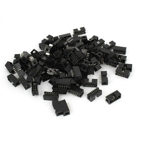 100Pcs DC3-10P 2 Row 10 Pin 2.54MM JTAG Connector for Flat Ribbon Cable