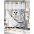 thumbnail image 4 of Winter Owl No Hook Shower Curtain Waterproof, Bathroom Curtains with Snap in Liners and See Through Top Window, Country Birds Animal Tree Branches Snow Hotel Style Bathtub Curtains Shower 72"Wx72"L, 4 of 8