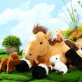 thumbnail image 3 of Lenwen 5 Pcs Horse Stuffed Animals Large Mommy Horse Plush with 4 Cute Babies in Zippered Belly Nurturing Plushie Toy Set for Birthday Gift Derby Party Favors(Cute), 3 of 6