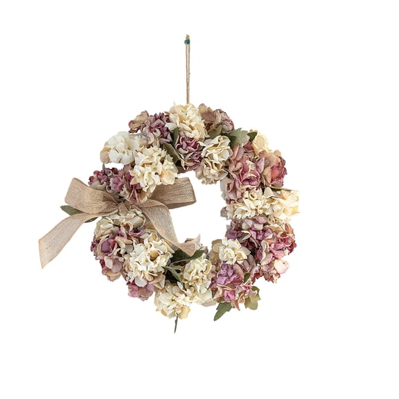 Vintage Fall Flower Wreath 19.69Inch Artificial Peony Hydrangea Wreath For Autumn Front Door And Home Decor