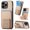 Khaki, variant on Allytechgroup Wallet Case for Apple iPhone 16, Cards Holder Kickstand Shockproof Bumper Anti-Scratch Slim Fit Carbon Fiber Texture Phone Case for iPhone 16, Blue