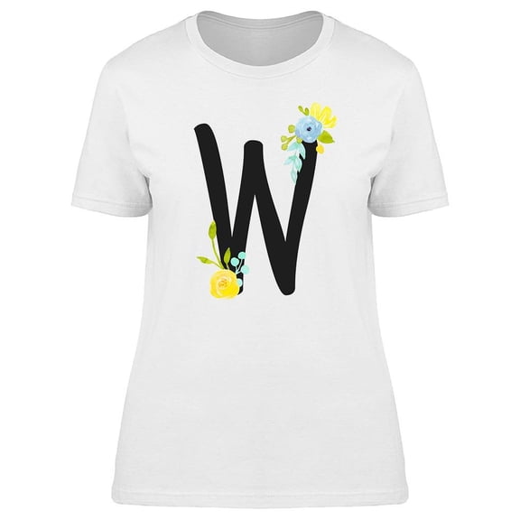 Letter W Floral Ornament  Tee Women's -Image by Shutterstock