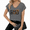Dark Gray-1, variant on BOO Leopard Bat Bow Graphic Tee Playful V Neck Tank Top Halloween Party Sleeveless Style Festive