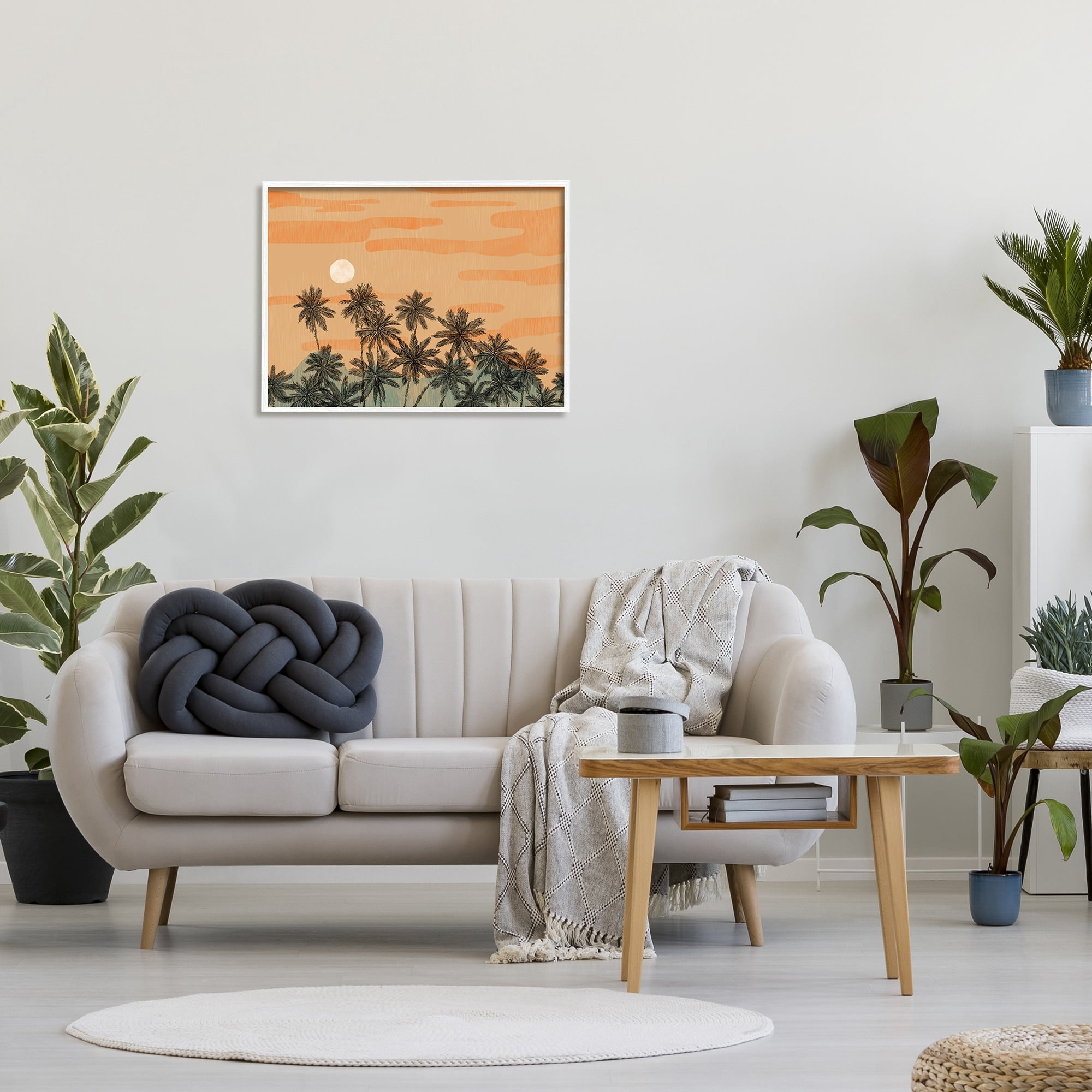 Stupell Industries Tropical Summer Sunset Orange Sky Palm Trees, 30 x 24, Design by Ziwei Li