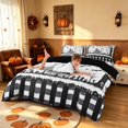 thumbnail image 4 of Homewish Halloween Graveyard Castle Duvet Cover Queen, Tree Pumpkin Bat Queen Bedding, Black White, Black Reversible 3pcs, 1 Duvet Cover and 2 Pillowcases, 4 of 7