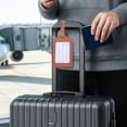 thumbnail image 4 of Suitcase Tags for Luggage – Colorful PU Leather Identification Tags with Adjustable Strap, Travel Checked Baggage Name & Address Holder, 4 of 5