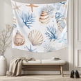 thumbnail image 5 of Coastal Ocean Small Tapestry for Bedroom Wall Hanging Tapestry,Blue Yellow Coral Starfish Shell Gradient Ceiling Backdrop Tapestries Poster Blanket Wall Decor for Teens Room Living Room 23" x 28", 5 of 8