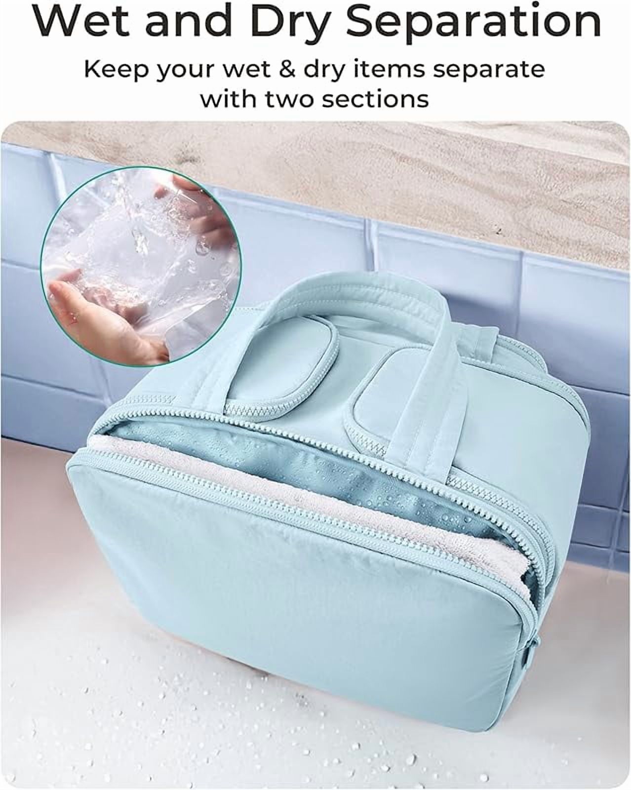 Travel Toiletry Bag, Lightweight Large Wide-open Travel Bag for Women, Puffy Cosmetic Makeup Bag Organizer with Handle for Accessories,Essentials, Toiletries