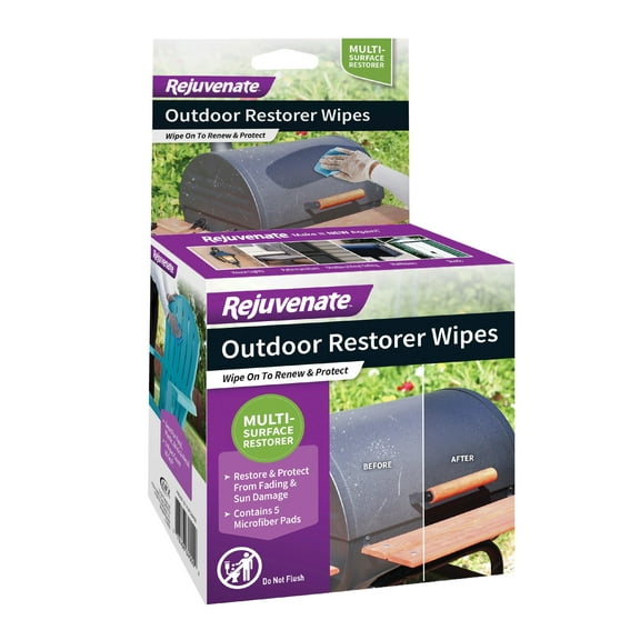 Rejuvenate Outdoor Restorer Wipes, Pre-Saturated Microfiber Wipes, 5 Count