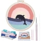 thumbnail image 1 of Kits de bordado con patrón de ballena, kits de inicio para principiantes con punzón de aguja, kit de bordado artesanal con bastidor de tela, punzón de hilo, bolígrafo, enhebrador de agujas., 1 of 9