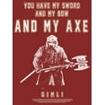thumbnail image 2 of Women's The Lord of the Rings Fellowship of the Ring Gimli You Have My Sword and My Bow and My Axe Graphic Tee Red 2X Large, 2 of 4
