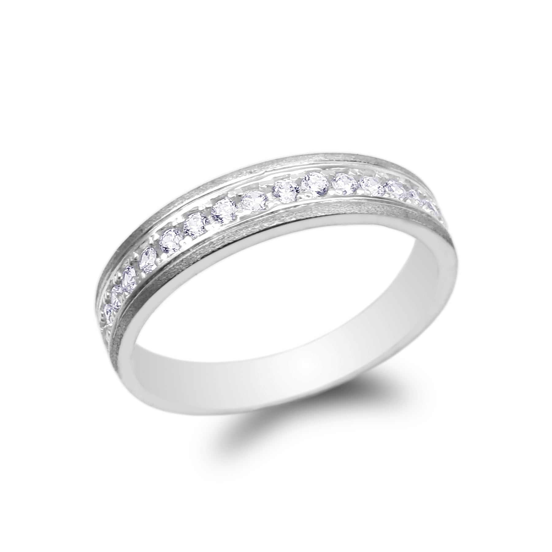 Sterling Silver 925 CZ Womens Bridal Eternity Anniversary Wedding Band Ring 4-10 