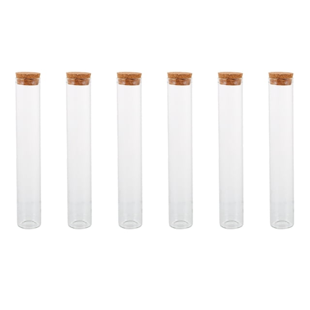 Miangastore Test Tube Transparent 6Pcs 7.1In Cylindrical Glass Storage Containers