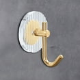 thumbnail image 3 of 1 Pack Adhesive Hooks Acrylic No-punch Wall Hooks Decorative Gold Towel Hook Strong Adhesive Wall Tools for Hanging Towels Hats Bags Keys, 3 of 7